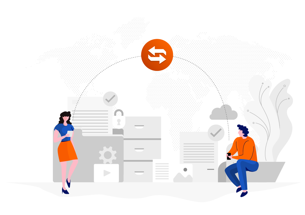 Grafische Darstellung eines Wechsels der IT-Infrastruktur