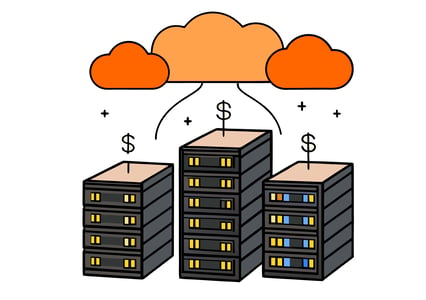 Grafische Darstellung der Kosten von Cloud und On-Premises