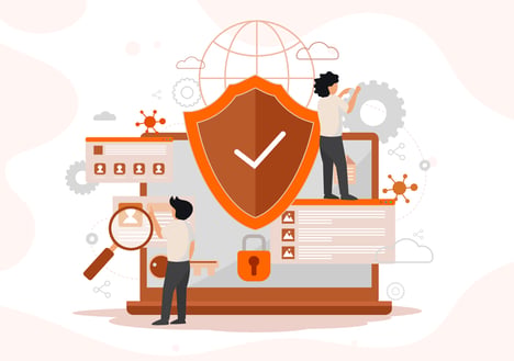 Grafische Darstellung von IT-Mitarbeitenden, die die NIS2-Richlinien umsetzen
