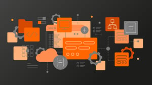 Schemenhafte Darstellung eines komplexen IT-Systems, das mit dem Single Pane of Glass übersichtlich dargestellt und überblickt werden kann.